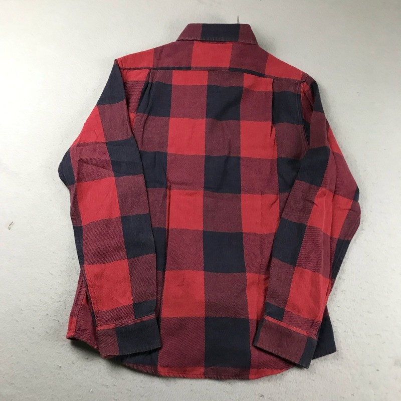 The Normal Brand Mountain Shirt Mens Small Red Plaid Button Up Long Sleeves NWT gallery