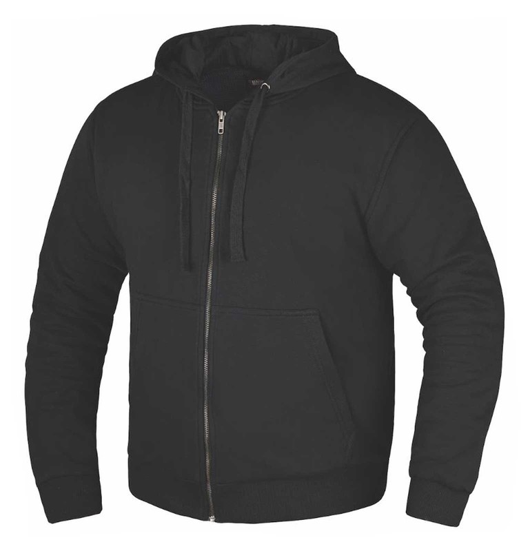 UNIK Men’s Armor Full-Zip Motorcycle Hoodie Sweatshirt, Black