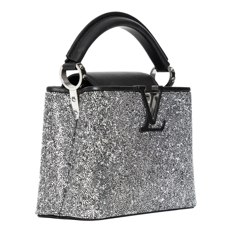 Ultra-Rare: Louis Vuitton Capucines Mini Silver Swarovski Crystal Bag Silver gallery