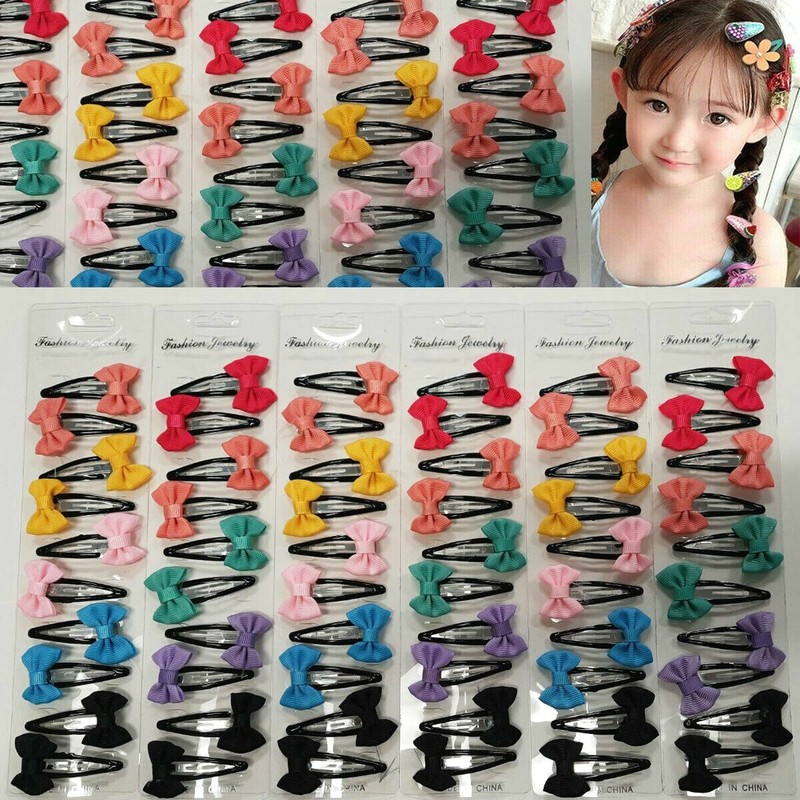 30 pcs Baby Toddler Girl Hair Snap Barrettes Assorted Color Hairpin Clips 2″ Lot