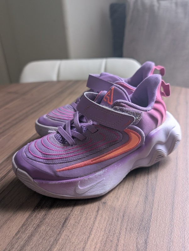 Nike Kids Purple/Orange Athletic Sneakers Hook & Loop US 11C EU 28 FZ6733-500