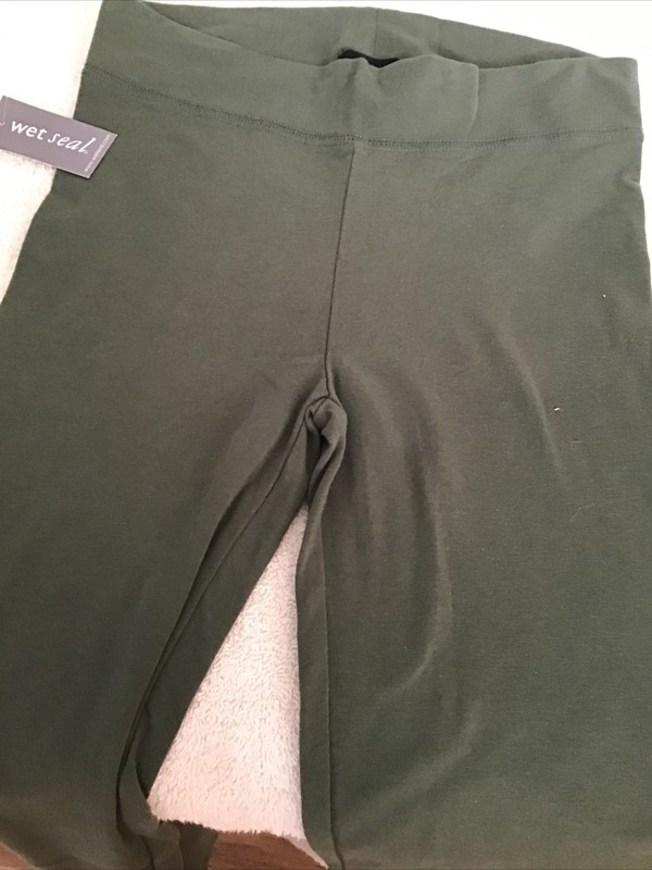**WET SEAL LEGGING LONG RISE OLIVIA GREEN THYME 95% COTTON 5% SPANDEX NWT
