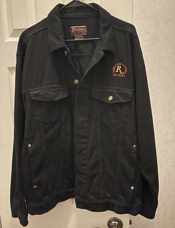 Riviera Men’s Black Work Jacket XL Embroidered Logo Button Front Pockets