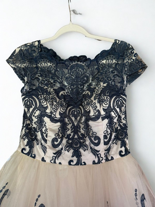 Chi Chi of London size 10 vintage navy/cream lace and tulle special occasion gallery