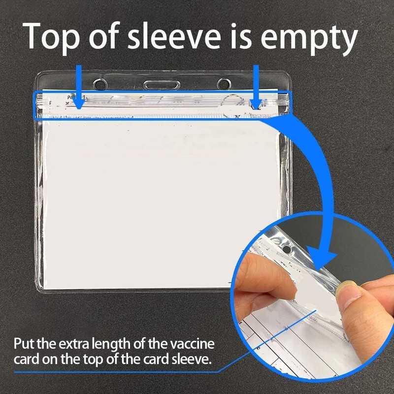 1-10Pcs Clear Vaccination Card Protector 4x3" Vaccine Record Holder Badge Sleeve gallery