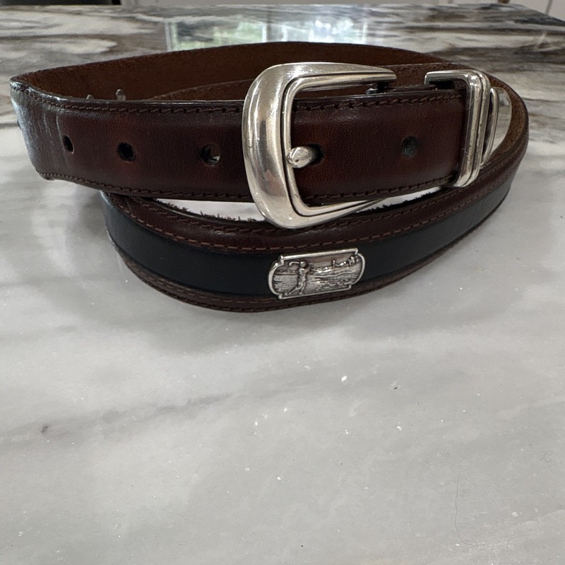 Onyx Men’s Brown Dress Belt Size 40 Solid Adjustable Buckle 1 in Width