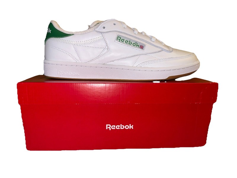 Reebok Club C 85 Vintage Unisex Shoes Men 12/Women 13.5 White Green Leather New