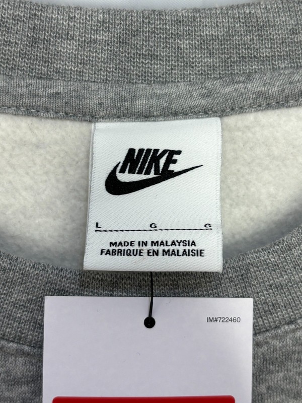 Nike Sportswear Club Fleece Sweatshirt Mens Heather Gray Crew Neck Outdoor Large gallery