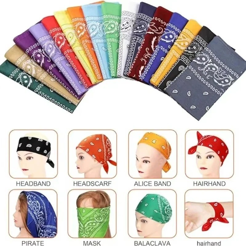 USA Seller 100% Cotton Paisley Bandanas 22"X22" Scarf Head Neck Bandannas gallery