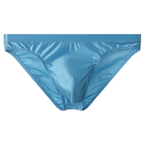 Men's Ice Silk Triangle Bikini Low Rise Briefs Soft X-Large 1-pack Sky Blue gallery