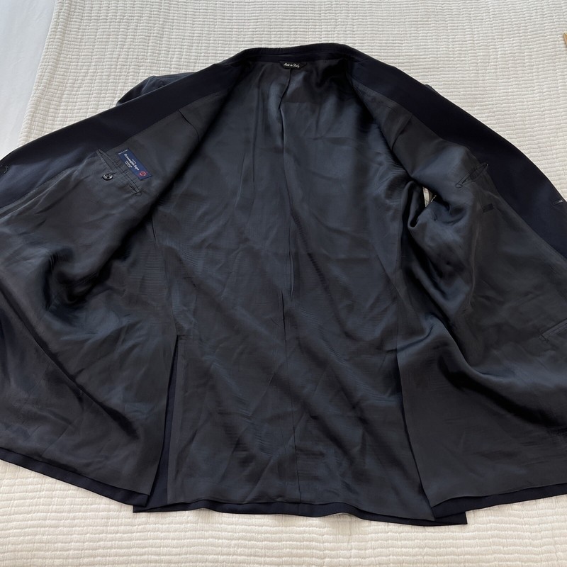 Ermenegildo Zegna Blazer Mens 48 Navy Bkue Italy Wool Silk Sports Coat 2 Button gallery