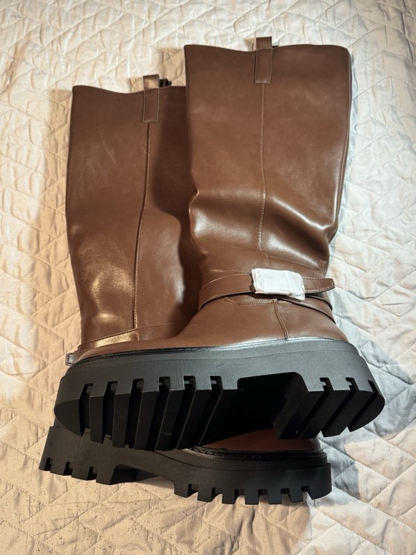 Cellenz Women’s Brown Mid-Calf Platform Lug Sole Boots Size 10 New gallery