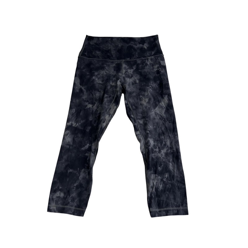 Lululemon Leggings Womens 8 Black Tie Dye High Rise Capri Yoga Gym Training