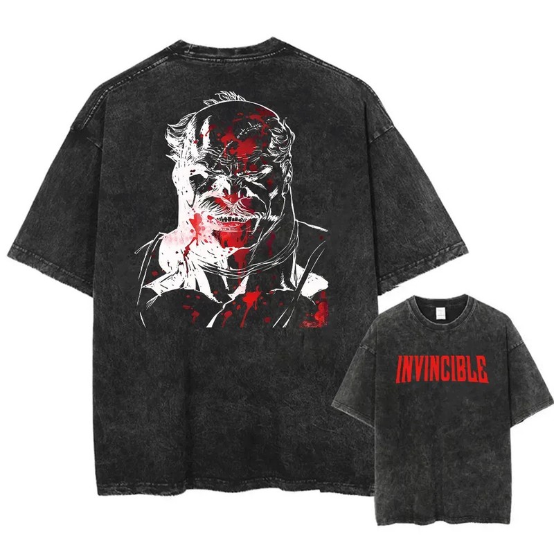 Invincible Vintage Comic Superhero Graphic T Shirt Streetwear Tee
