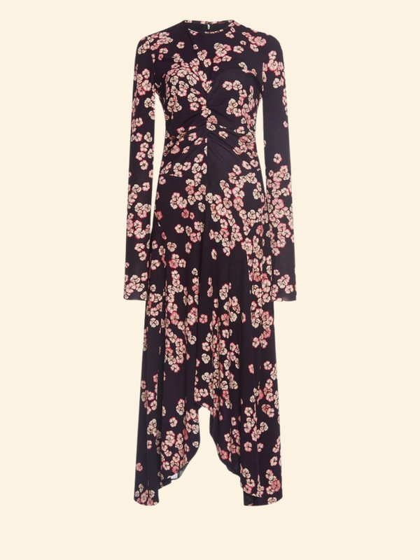 Isabel Marant Diana Cherry Blossom Midi Dress FR 38 AU 6 Pre-Owned