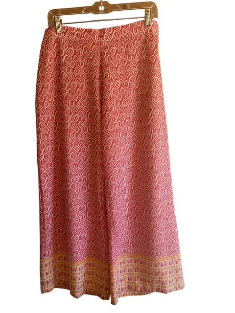 Flora by RockFlowerPaper Palazzo Pants Medium Geometric Boho Wide Leg Pink