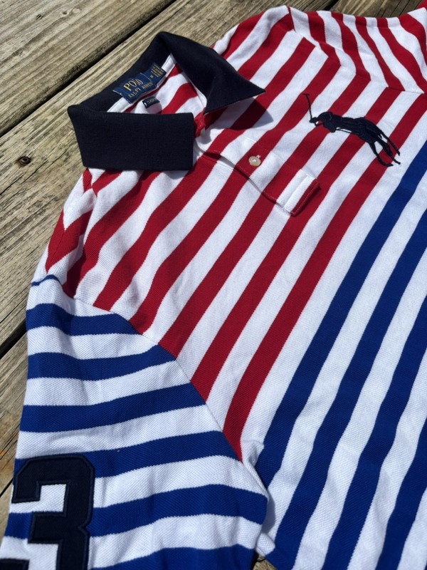 POLO RALPH LAUREN MEN'S CLASSIC FIT STRIPED MESH COTTON POLO SHIRT w BIG PONY gallery