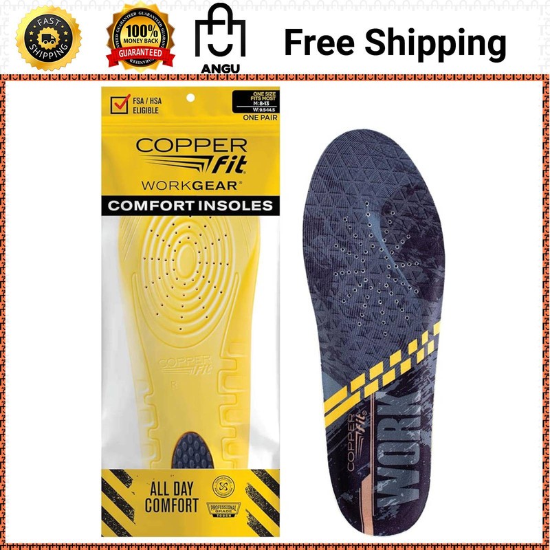 Copper Fit Unisex Work Gear Comfort Insoles Black