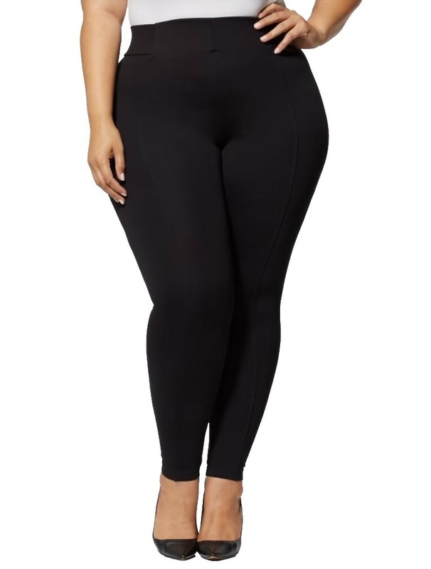 Fashion To Figure Black Front & Back Seam Pull On Ponte Pants Plus Size 2 NWT