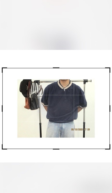 Vantage Men’s Navy/Beige Solid Mesh V-Neck Pullover Sweater Short Sleeve L gallery