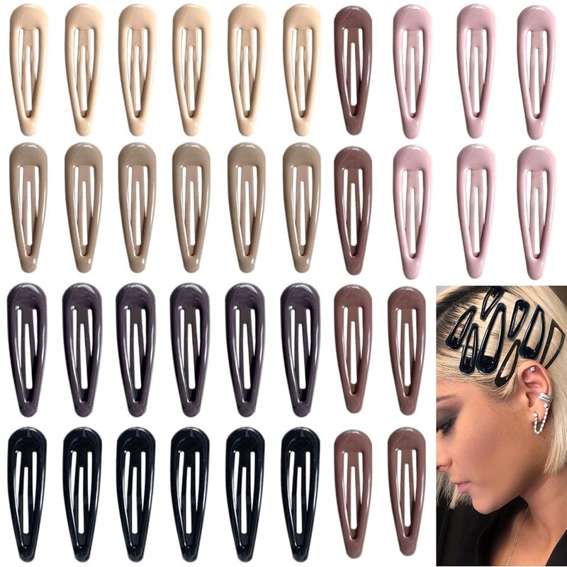 36 Pcs 2 Inch Metal Snap Hair Clips for Women and Girls, Matte No Slip