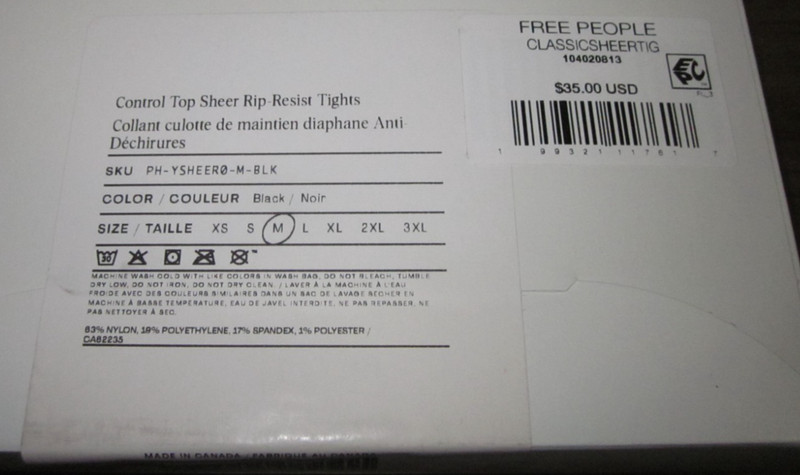 Sheertex Control Top Sheer Rip Resist Tights ~ Black ~ Medium gallery