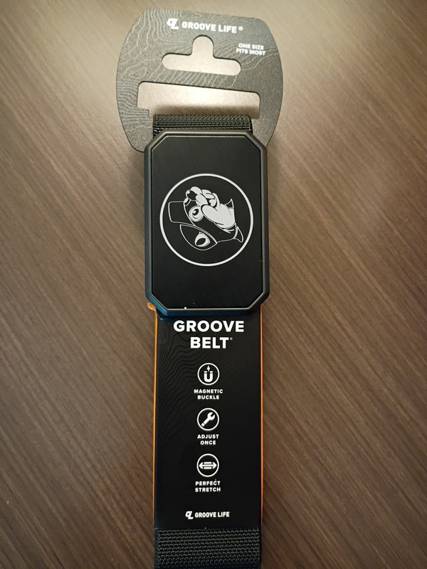 Groove Life Adjustable Web Belt with Magnetic Bucee’s Buckle Black/Black