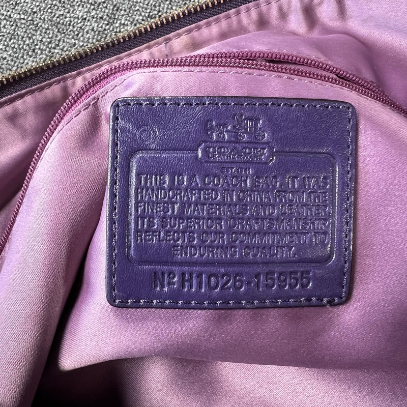 Coach Satchel Bag Womens Purple Leather Madison Sophia Top Handle Zip gallery