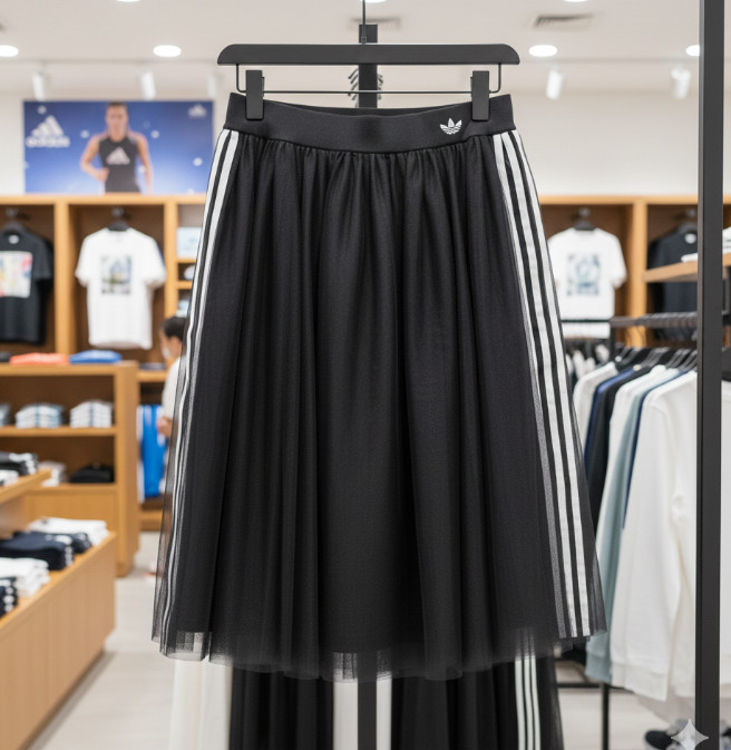 Adidas Women Originals Tulle Skirt Black Asian Size KS6563