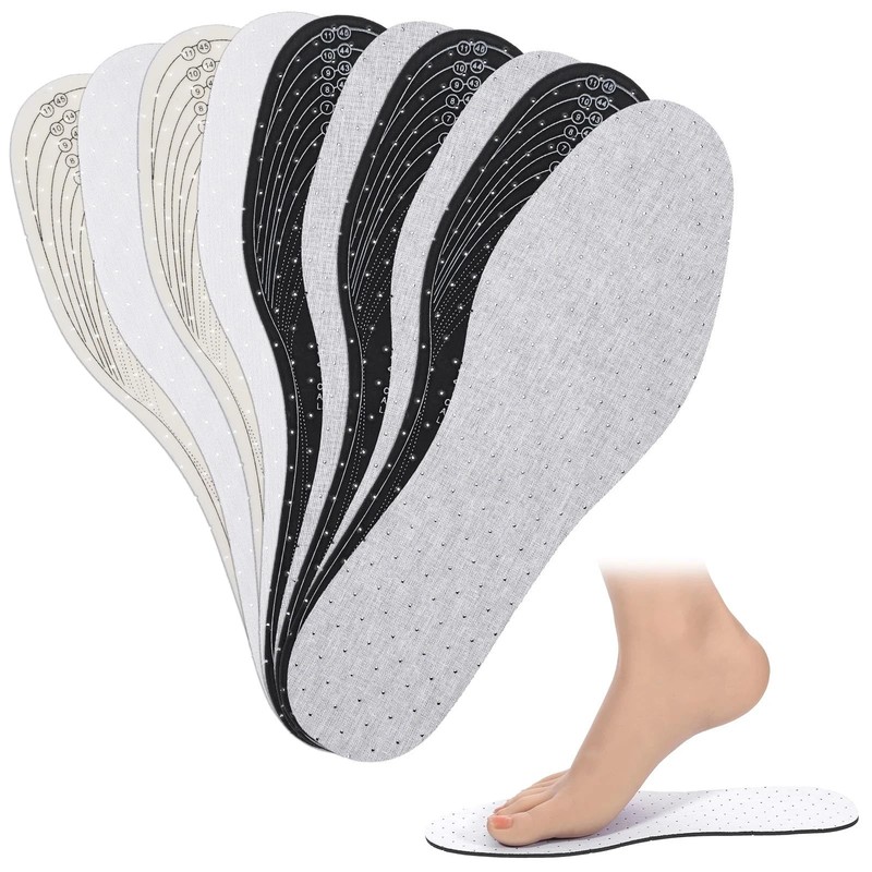 5 Pairs Thin Insoles for Men Unisex Breathable Shoe Inserts Replacement for W…
