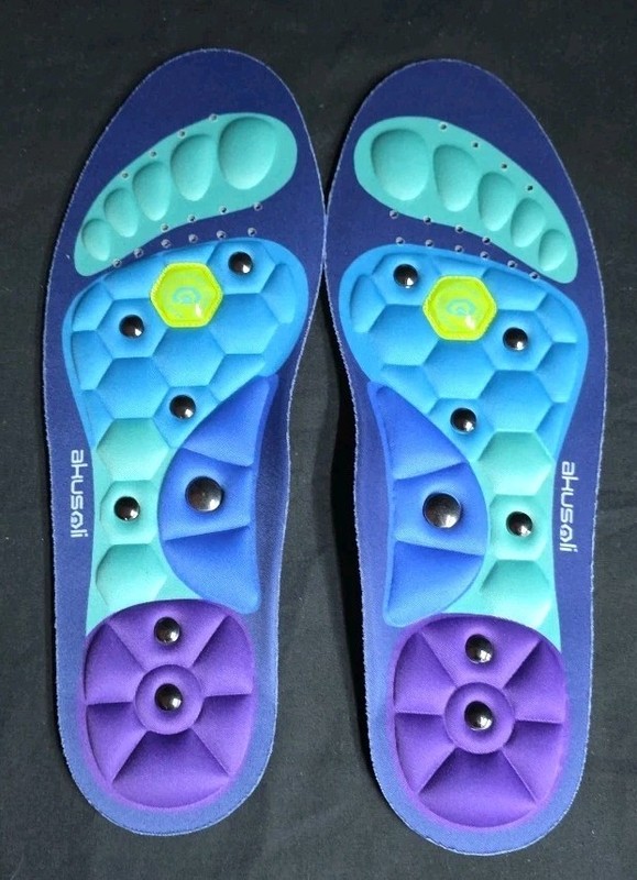 Akusoli Magnetic Shoe Insoles Support Inserts for Pain, Plantar Fasciitis NEW