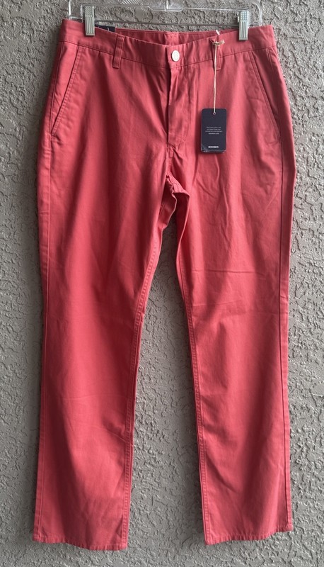 Bonobos Men’s Washed Chinos Pants Salmon Straight Preppy Size 31×32 NEW