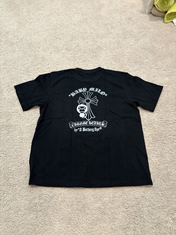 A Bathing Ape Baby Milo Men's Black Graphic Crew Neck T-Shirt Size M Cotton gallery