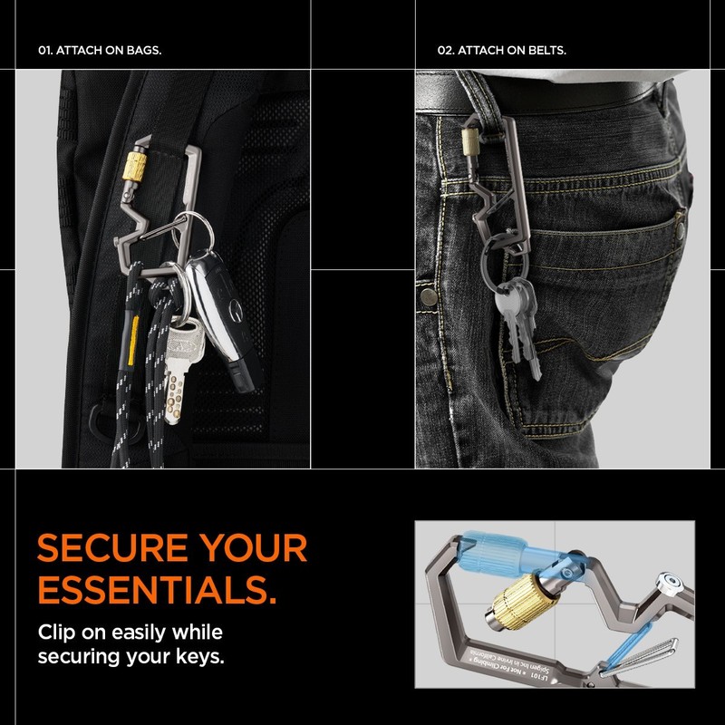 Spigen Key Accessory Carabiner LF101 Twist-to-Lock Mechanism gallery