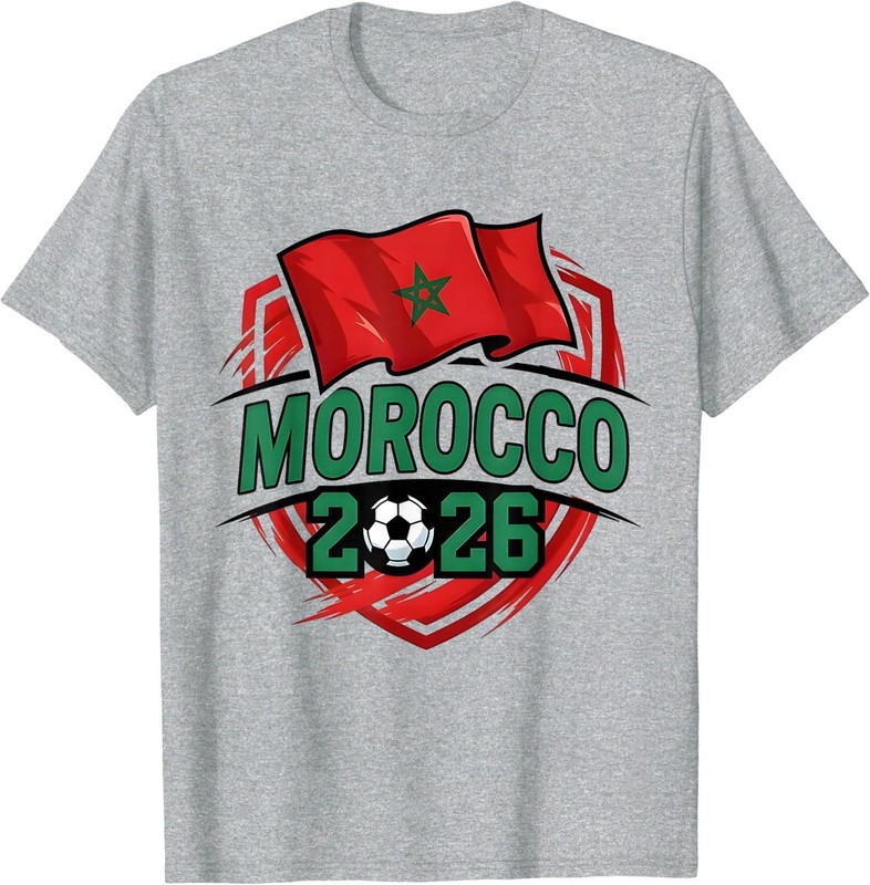 Morocco Flag Moroccan Football Soccer World 2026 T-Shirt T-Shirt gallery
