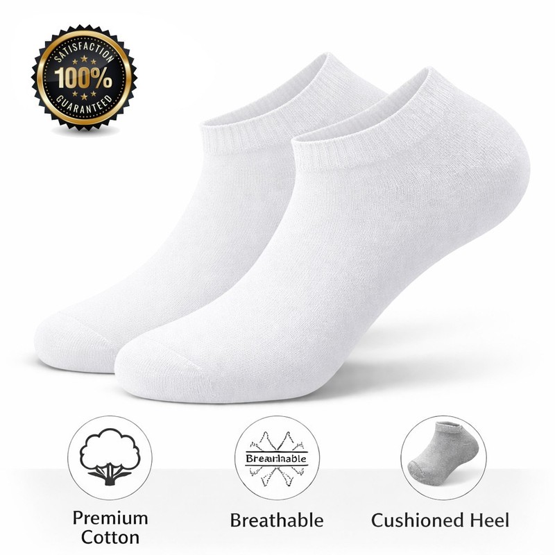 3-12 Pairs Mens Plain Solid Cotton Sports Ankle Athletic Socks Low Cut Size 8-12 gallery
