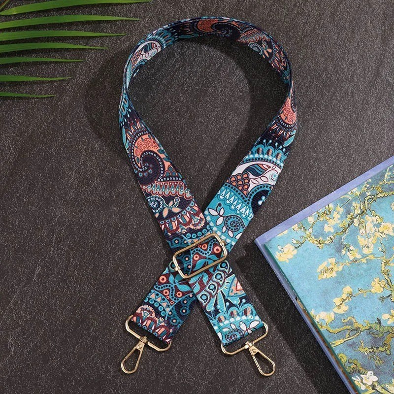 Purse Strap Replacement Guitar Style Multicolor Canvas Crossbody Strap for Handb