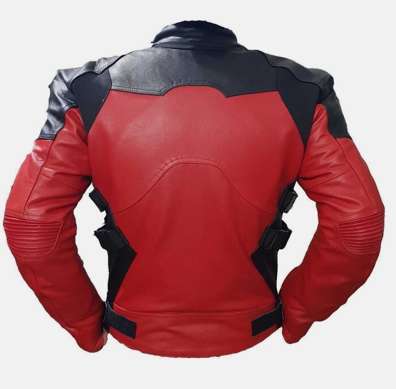 DEADPOOL MOTORBIKE JACKET SPAZEUP LEATHER SIZE LARGE JACKET GENUINE LEATHER gallery