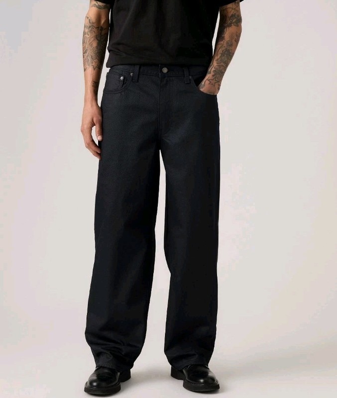 Levi’s PREMIUM LINE 578 Baggy Coated Denim Jeans Dark Blue $98 34×32 (34×30) Y2K