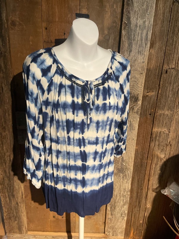 Tantrums Blue Flowy Shirt- Large